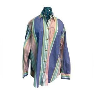 💥PRICE DROP💥 Escada Sport Indigo Multi Stripe Cotton Shirt